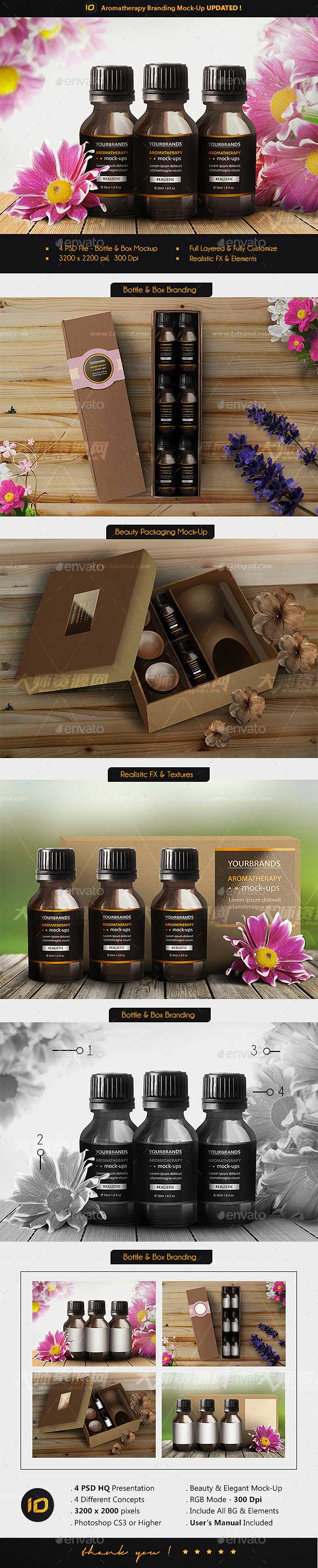 Aromatherapy Bottle Branding Mock-Up,香薰瓶品牌产品展示模型